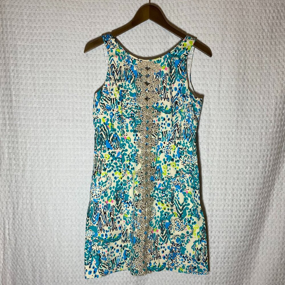 Lilly Pulitzer Dress Ember Shift Sea Oat Escapades In The Everglad Women Sz 8
